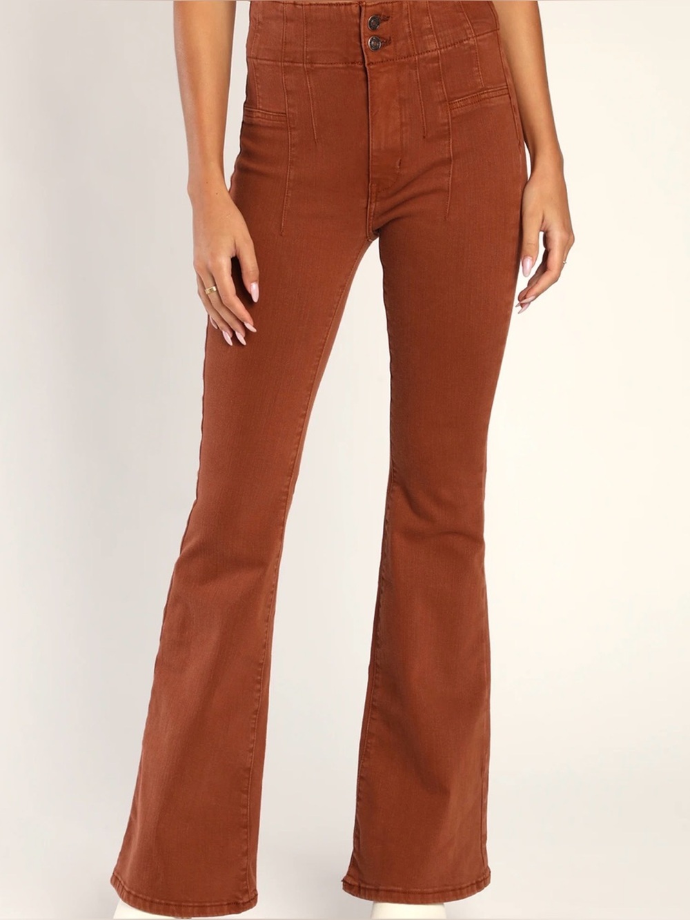 Free people Jayde Rust Brown High Rise Flared Jeans